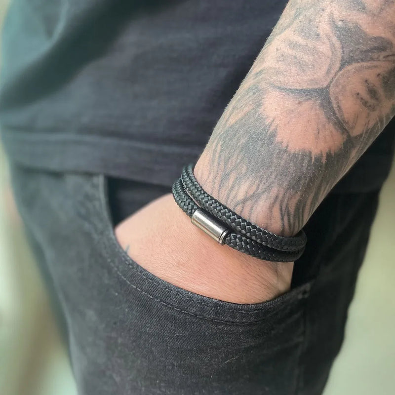 Pulseira Essex Black de Corda Náutica