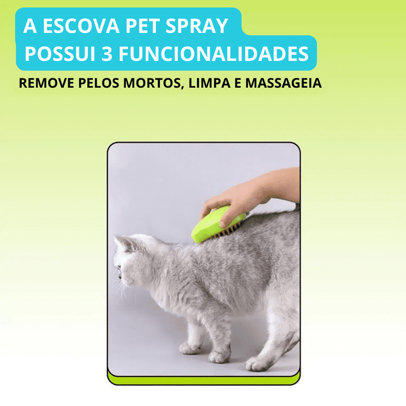 Escova Pet a Vapor - 3 em 1